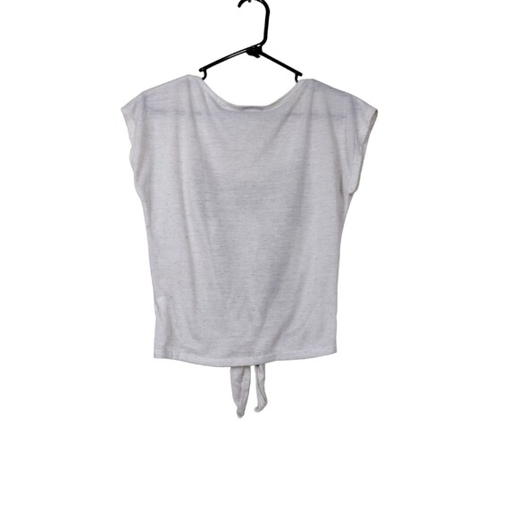 VTG Y2K Wet Seal Small Shirt Tan Brown Leopard Print Bow Knot Tie Front Beaded - Picture 6 of 6